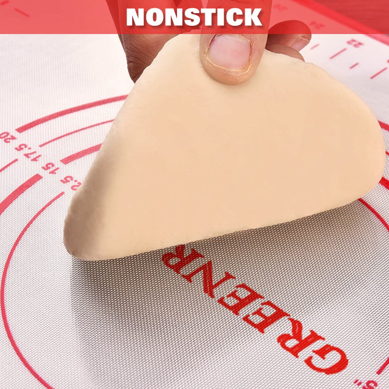 GREENRAIN Silicone Pastry Mat Extra Thick Large Non Stick Baking Supplies Kitchen Counter Cooking Rolling Dough Sheet Pie Crust Sourdough Bread Oven Liner with Measurement (20''(W) * 28''(L)) - Image 3